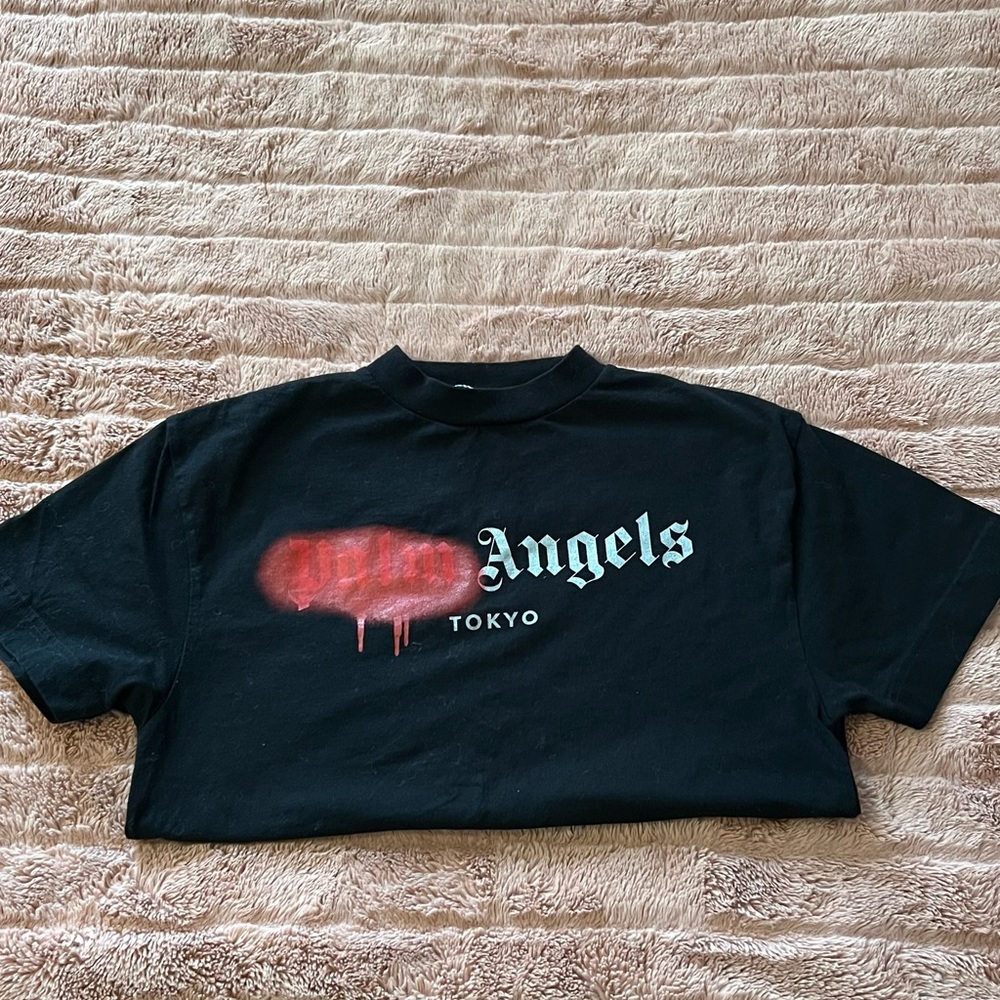 PALM ANGELS BLACK LOGO T-SHIRT